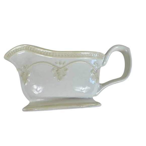 The Pioneer Woman Farmhouse Lace Linen Stoneware Gravy Boat - Picture 2 of 4